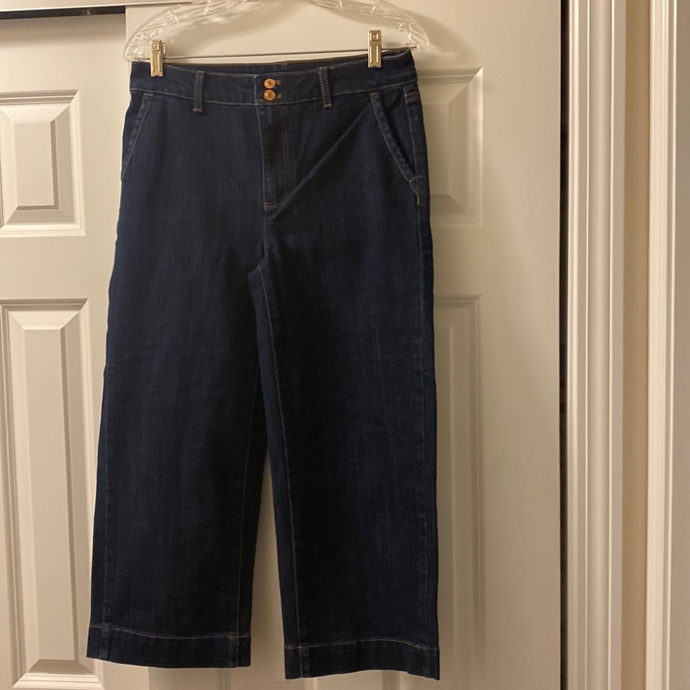 Talbots high waist wide crop pants